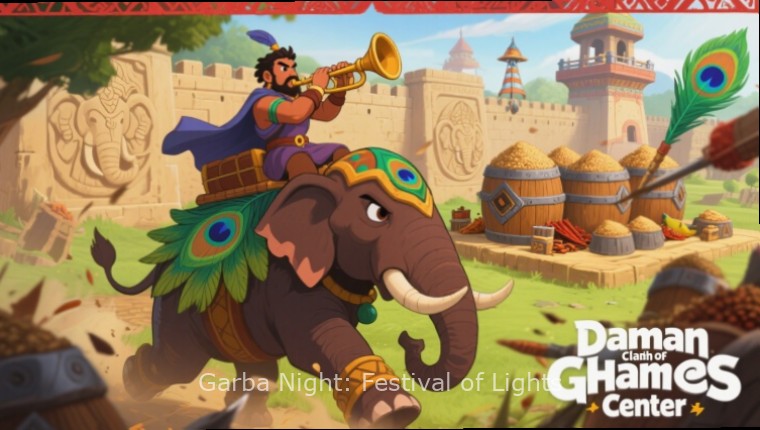 Garba Night: Festival of Lights - Gameplay Controls Garba Night: Festival of Lights gameplay showing dance controls with rhythm indicators